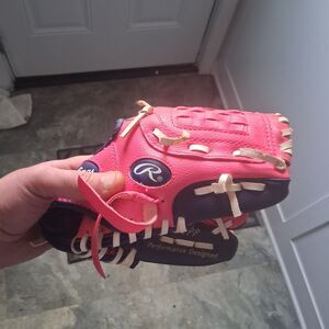 Rawlings Players Series PL91PP Youth Baseball Softball Glove Pink Navy 9” Right